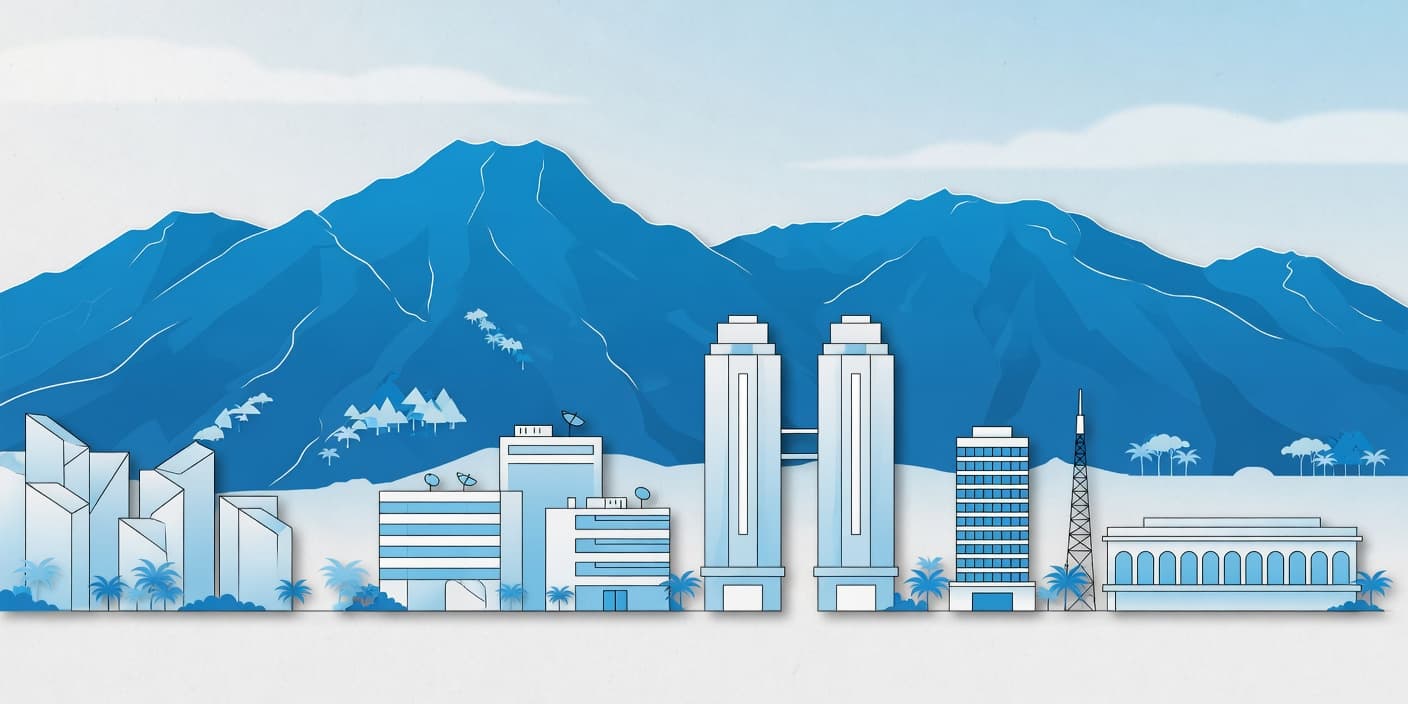 Ilustración: skyline de Caracas con el cerro El Ávila