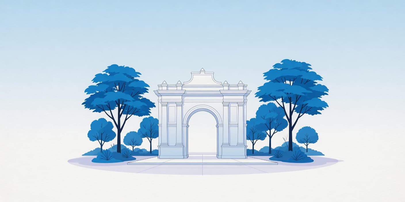 Ilustración: arco de la Plaza Bolívar de Maracay